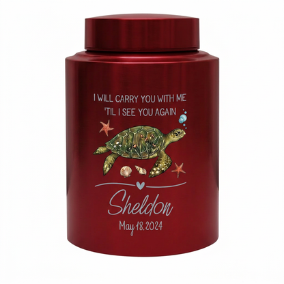 Personalized Turtle UV Printed Stainless Steel Cremation Urns For Ashes, Custom Pet Loss Remembrance Or Turtle Lover Bereavement Condolence, Memorial Keepsake Urn, Memorial Gift, In Loving Memory - Image 10