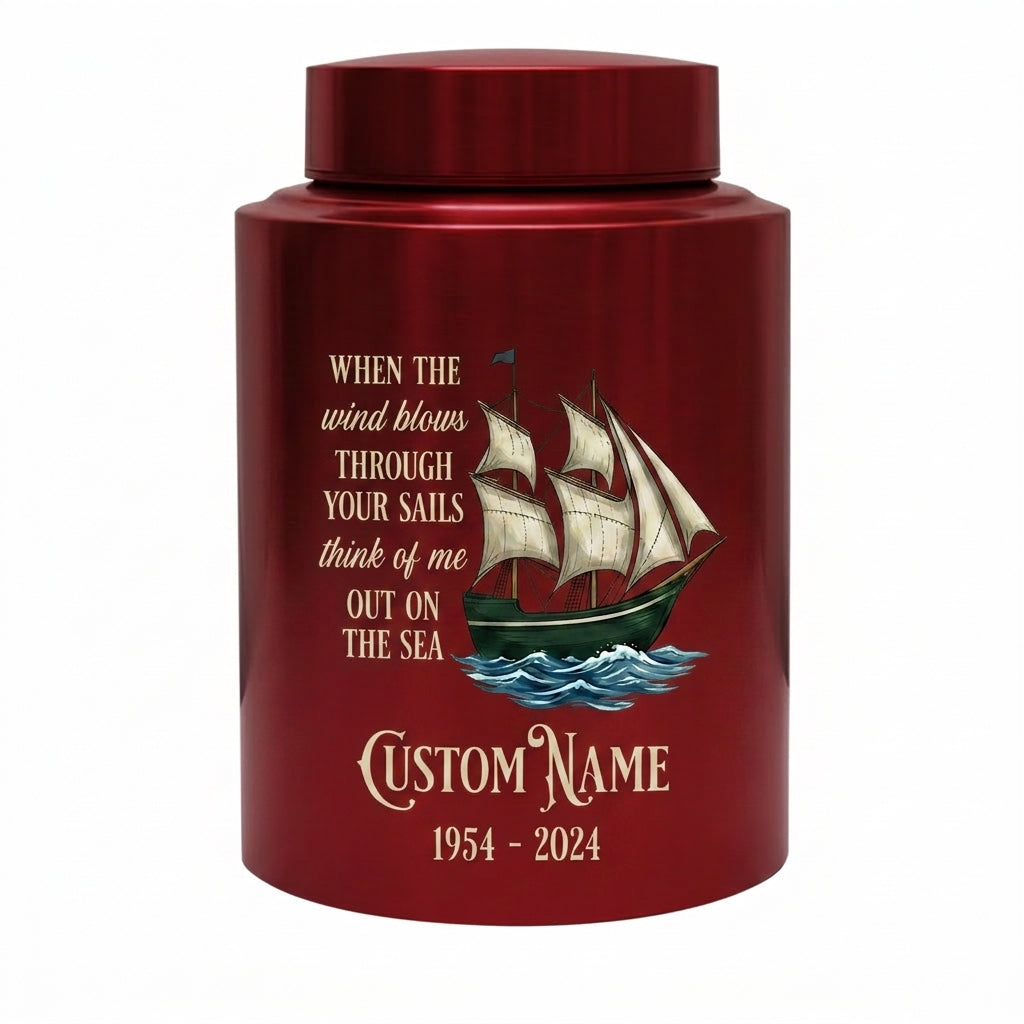 Personalized Sail Boat Stainless Steel Urn for Human Ashes, Custom Name Date Ocean Tribute for Dad Grandpa Sailor, Adult Size, Memorial Keepsake Urn, Memorial Gift, In Loving Memory - Image 10