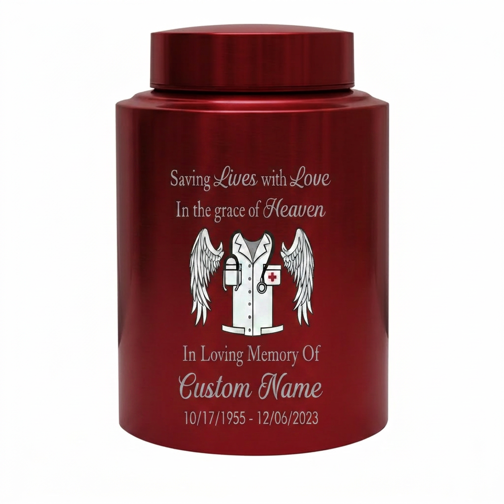 Personalized Doctor Medical Symbol Stainless Steel Cremation Urn For Human Ashes Funeral Tribute Nurse Healthcare Staff Sympathy Memorial Keepsake Urn, Memorial Gift, In Loving Memory - Image 10
