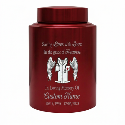 Personalized Doctor Medical Symbol Stainless Steel Cremation Urn For Human Ashes Funeral Tribute Nurse Healthcare Staff Sympathy Memorial Keepsake Urn, Memorial Gift, In Loving Memory - Image 10