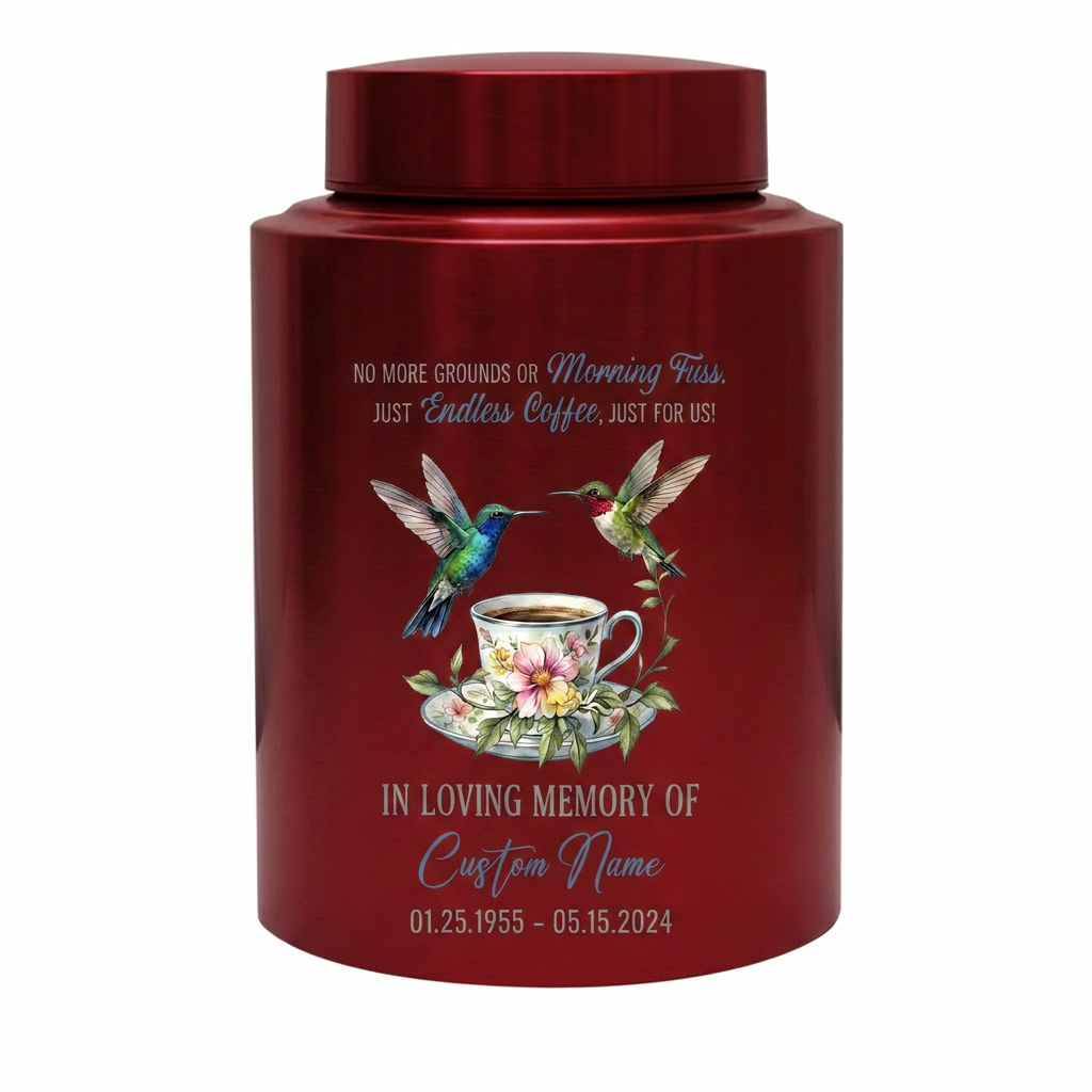 Personalized Coffee Design Stainless Steel Cremation Urn For Coffee Lovers, Morning Brew Tribute Custom Name Dates, 2 Size Options, Memorial Keepsake Urn, Memorial Gift, In Loving Memory - Image 10