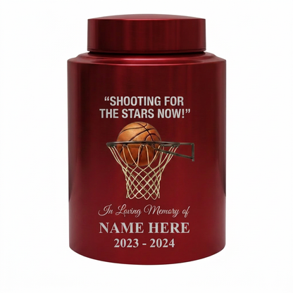 Personalized Basketball Stainless Steel UV Printed Urn for Human Ashes, Sports Fan Player Loss Tribute, Shooting For The Stars Now Large Custom Memorial Keepsake Urn, Memorial Gift, In Loving Memory - Image 10