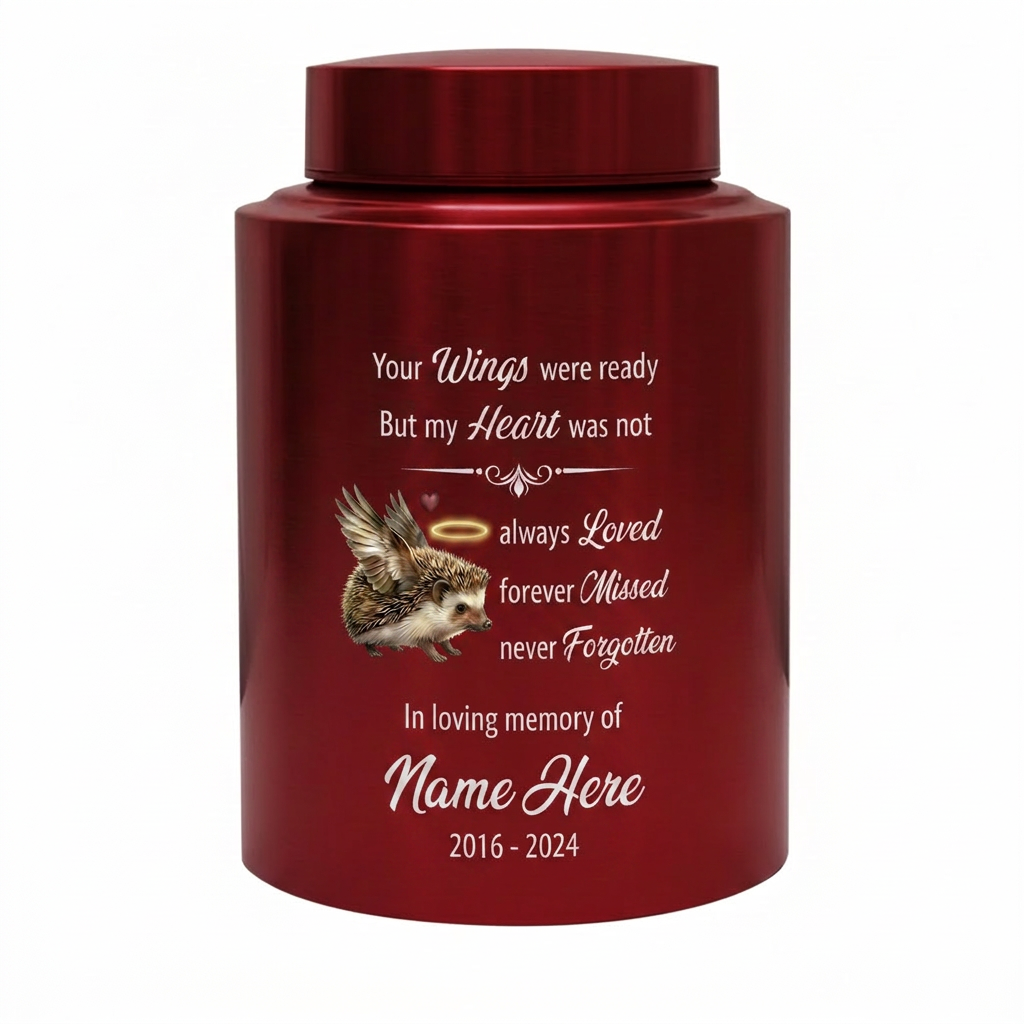 Personalized Hedgehog Your Wings Were Ready But My Heart Was Not Metal Pet Urn For Ashes Bereavement Condolence Present For Animal Lovers Memorial Keepsake Urn, Memorial Gift, In Loving Memory - Image 10