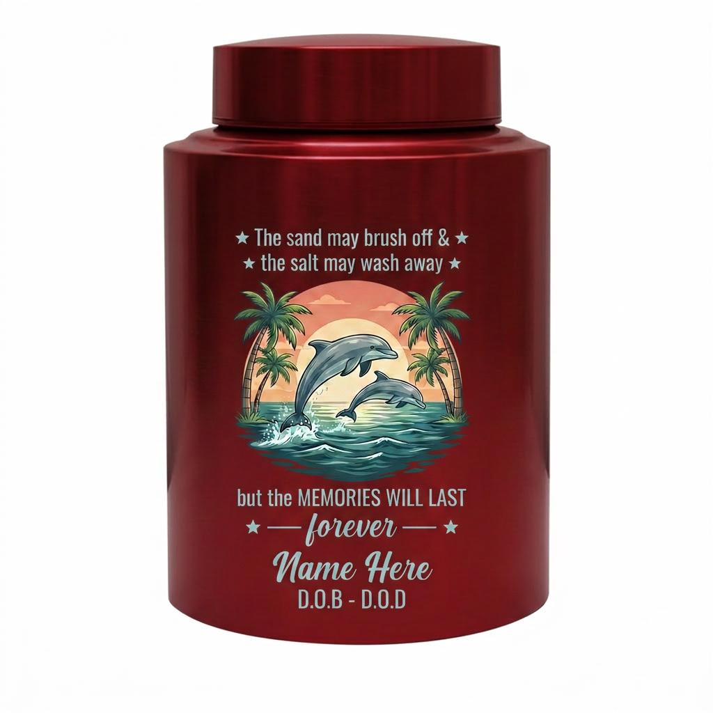 Personalized Dolphin Stainless Steel Cremation Urn for Human Ashes, Beach Ocean Lover Forever Tribute, Silver Black Gold Red Adult Mom Dad, Memorial Keepsake Urn, Memorial Gift, In Loving Memory - Image 10