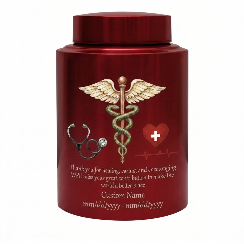 Personalized Doctor Medical Symbol Stainless Steel Urn for Human Ashes, Nurse Appreciation Funeral Memorial Large Capacity Customizable Urn, Memorial Keepsake Urn, Memorial Gift, In Loving Memory - Image 10