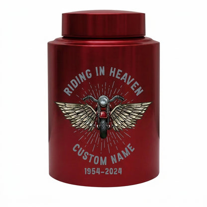 Personalized Motorcycle Cremation Urn Stainless Steel Riding In Heaven Biker Tribute for Dad Husband Two Sizes Black Gold Red Memorial Keepsake Urn, Memorial Gift, In Loving Memory - Image 10