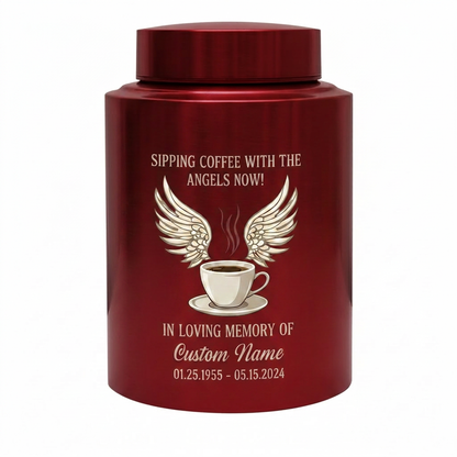 Personalized Coffee Theme Stainless Steel Cremation Urn for Ashes, Custom Name and Date Tribute for Coffee Lover, Large Size Options, Memorial Keepsake Urn, Memorial Gift, In Loving Memory - Image 10
