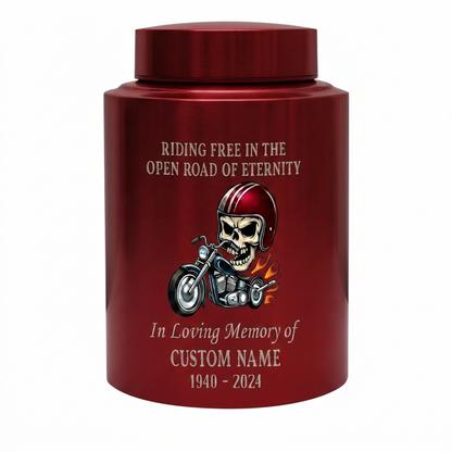 Personalized Motorcycle Stainless Steel Urns for Human Ashes Dad Husband Men Riding Free Biker Tribute UV Printed Large Small Sizes Memorial Keepsake Urn, Memorial Gift, In Loving Memory - Image 10
