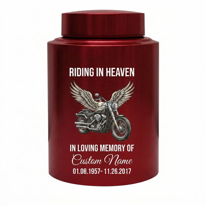 Personalized Motorcycle Riding in Heaven Stainless Steel Ash Holder for Adult Male Dad Biker Funeral Display Large Capacity Memorial Keepsake Urn, Memorial Gift, In Loving Memory - Image 10
