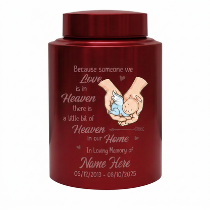 Personalized Sleeping Baby Angel Wings Stainless Steel Urn for Infant Loss Miscarriage Baby Boy Girl Decorative Display Small Large Memorial Keepsake Urn, Memorial Gift, In Loving Memory - Image 10