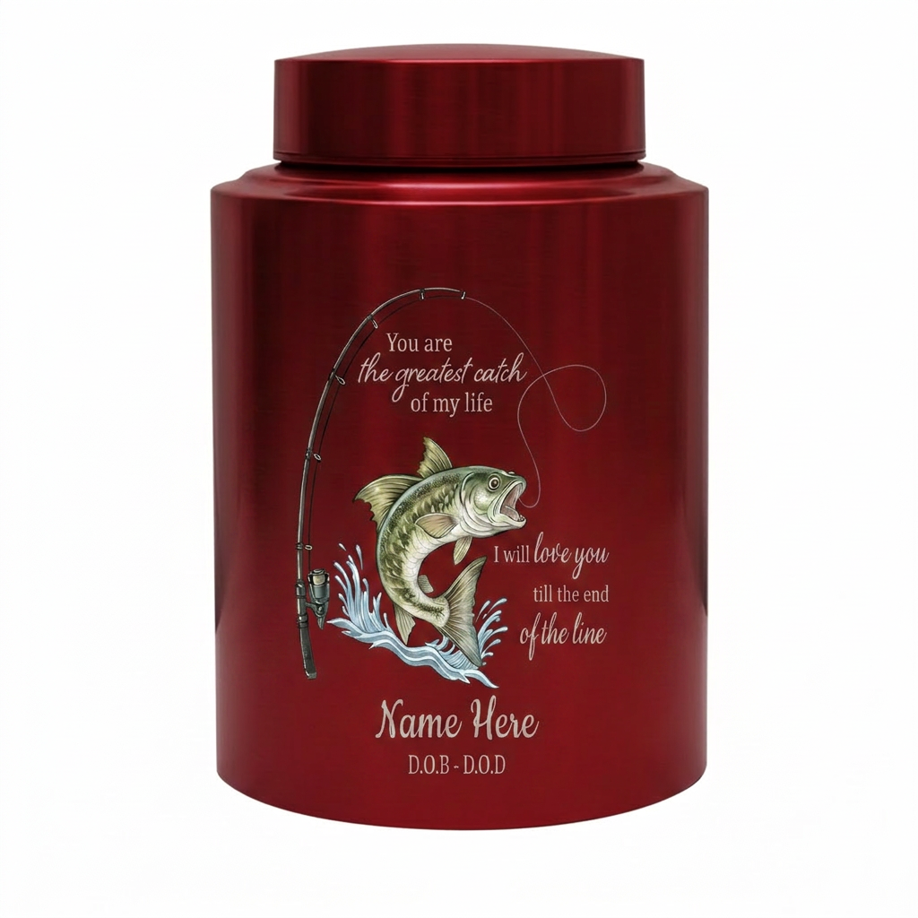Personalized Bass Fishing Stainless Steel Large Urns For Human Ashes, Husband Fisherman Angler Tribute, Greatest Catch Of My Life, Memorial Keepsake Urn, Memorial Gift, In Loving Memory - Image 10