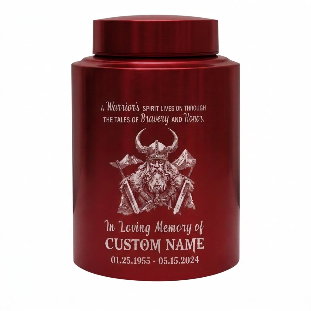 Personalized Valhalla Viking Nordic Runes Stainless Steel Cremation Ash Container For Veteran Warrior Father Son Funeral Small Large Memorial Keepsake Urn, Memorial Gift, In Loving Memory - Image 10