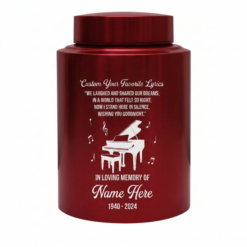 Personalized Piano Music Lovers Custom Favorite Lyrics Stainless Steel Cremation Urn for Adult Male Female Human Ashes Large Memorial Keepsake Urn, Memorial Gift, In Loving Memory - Image 10