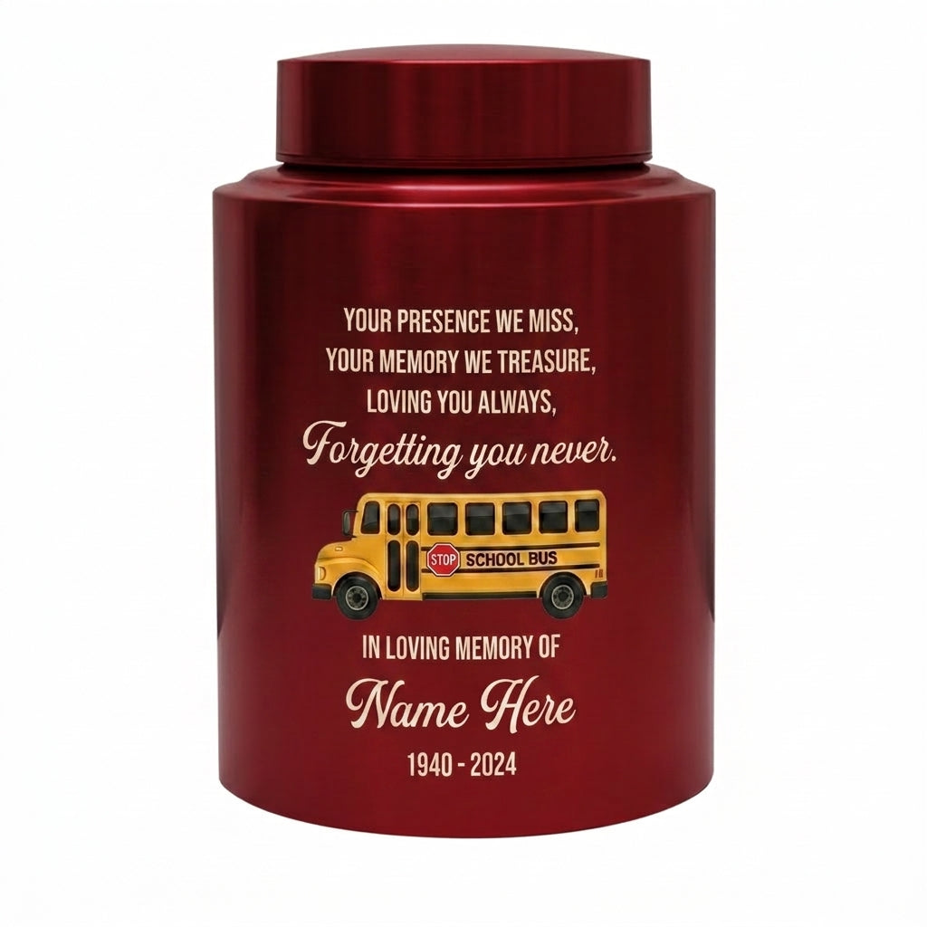 Personalized School Bus UV Print Stainless Steel Large Urn for Human Ashes Loss Of Loved One Bus Driver Bereavement Remembrance Memorial Keepsake Urn, Memorial Gift, In Loving Memory - Image 10