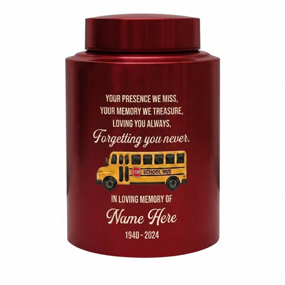 Personalized School Bus UV Print Stainless Steel Large Urn for Human Ashes Loss Of Loved One Bus Driver Bereavement Remembrance Memorial Keepsake Urn, Memorial Gift, In Loving Memory - Image 10