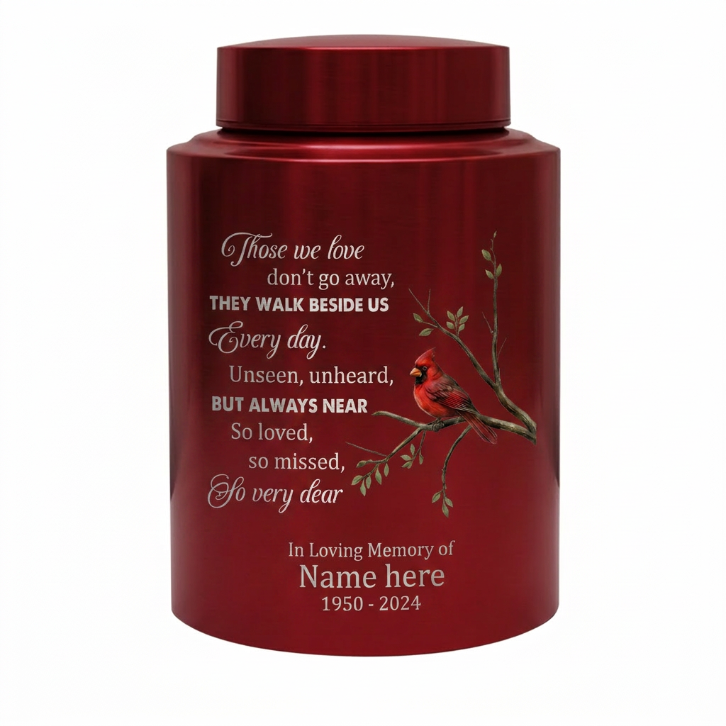 Personalized Cardinal Bird Stainless Steel Large Cremation Urn For Human Ashes Loss Of Loved One Bereavement Ash Holder 5.9x3.9 7.5x5.1 Memorial Keepsake Urn, Memorial Gift, In Loving Memory - Image 10