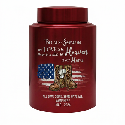 Personalized Veteran Military US Army Stainless Steel Large Urn Soldier Remembrance Tribute Home Decor Display Silver Black Gold Red Memorial Keepsake Urn, Memorial Gift, In Loving Memory - Image 10