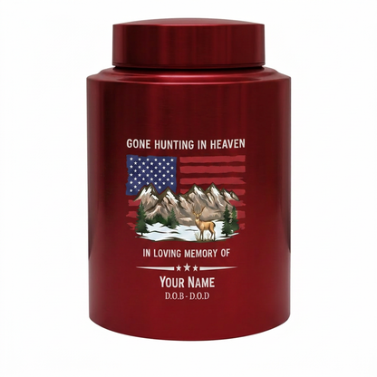 Personalized Deer Hunting Stainless Steel Gone Hunting in Heaven Outdoorsman Tribute Adult Ashes Holder for Dad Husband Hunter Large Urn Memorial Keepsake Urn, Memorial Gift, In Loving Memory - Image 10