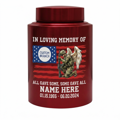 Personalized Veterans Memorial US Army Flag Stainless Steel Military Tribute Home Display Funeral Burial Large and Small Sizes Memorial Keepsake Urn, Memorial Gift, In Loving Memory - Image 10