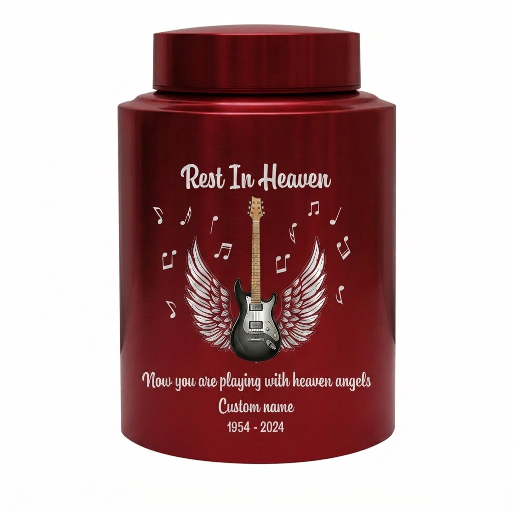 Personalized Guitar Music Lovers Stainless Steel Funeral Cremation Vault For Musician Guitarist Adult Male Female Remains Small And Large Sizes Memorial Keepsake Urn, Memorial Gift, In Loving Memory - Image 10