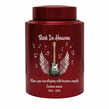 Personalized Guitar Music Lovers Stainless Steel Funeral Cremation Vault For Musician Guitarist Adult Male Female Remains Small And Large Sizes Memorial Keepsake Urn, Memorial Gift, In Loving Memory - Image 10