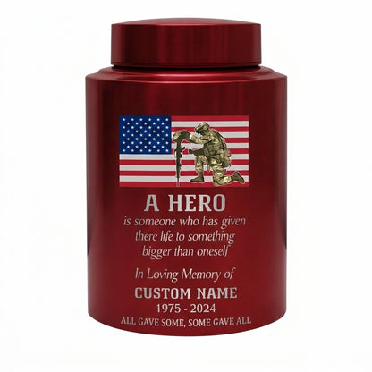 Personalized Military Veteran Hero Quote Stainless Steel Urn for Soldier Army Armed Forces Tribute Funeral Service Bereavement Small Large Memorial Keepsake Urn, Memorial Gift, In Loving Memory - Image 10
