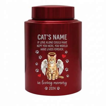 Personalized Angel Cat Silhouette Stainless Steel Pet Loss Bereavement Gift for Cat Mom Dad Custom Feline Remembrance Decor 5.9x3.9 or 7.5x5.1 in Memorial Keepsake Urn, Memorial Gift, In Loving Memory - Image 10
