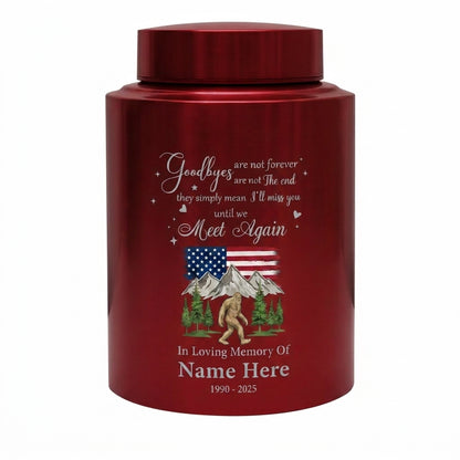Personalized Bigfoot Sasquatch Stainless Steel Urn for Adult Human Ashes, Goodbyes Are Not Forever Quote Sympathy Bereavement Small Large Memorial Keepsake Urn, Memorial Gift, In Loving Memory - Image 10