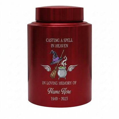 Personalized Witchcraft Lover Memorial UV Printed Stainless Steel Urn for Adult Human Ashes Casting A Spell Wiccan Pagan Bereavement Memorial Keepsake Urn, Memorial Gift, In Loving Memory - Image 10