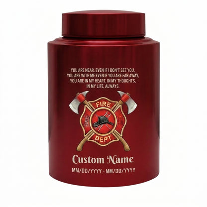 Personalized Firefighter Maltese Cross Stainless Steel Cremation Urn For Adult Ashes Loss Of Father Husband Hero Tribute Black Silver Gold Memorial Keepsake Urn, Memorial Gift, In Loving Memory - Image 10