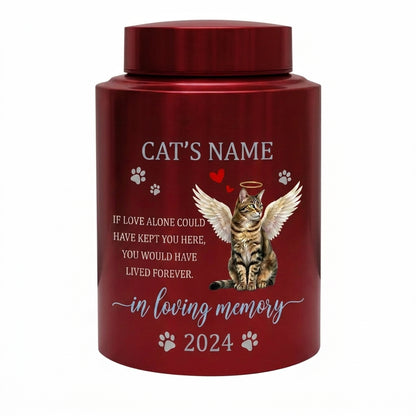 Personalized Angel Cat Silhouette Stainless Steel Pet Loss Bereavement Gift for Cat Mom Dad Custom Feline Remembrance Decor 5.9x3.9 or 7.5x5.1 in Memorial Keepsake Urn, Memorial Gift, In Loving Memory - Image 10