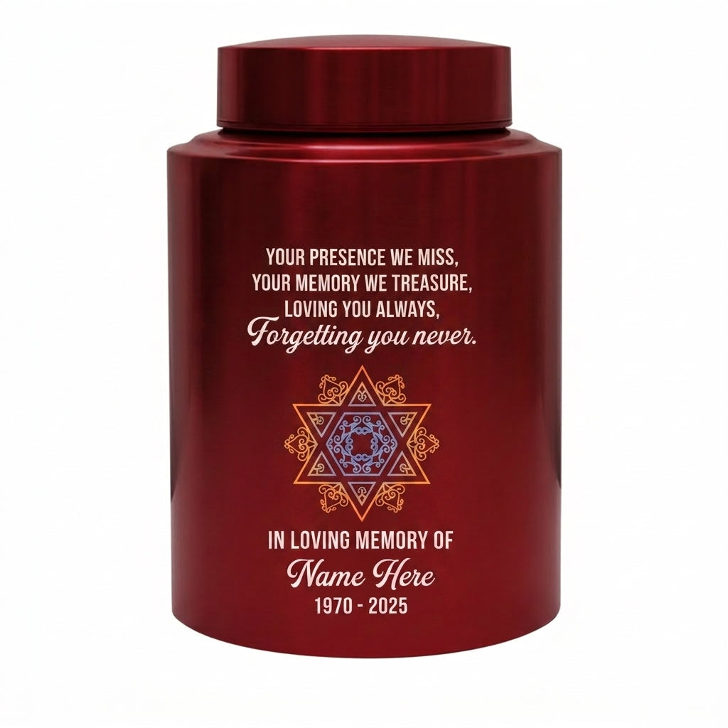 Personalized Jewish Star of David Tree of Life UV Print Cremation Ash Container for Loss of Mother Father Sympathy Present 2 Sizes Memorial Keepsake Urn, Memorial Gift, In Loving Memory - Image 10