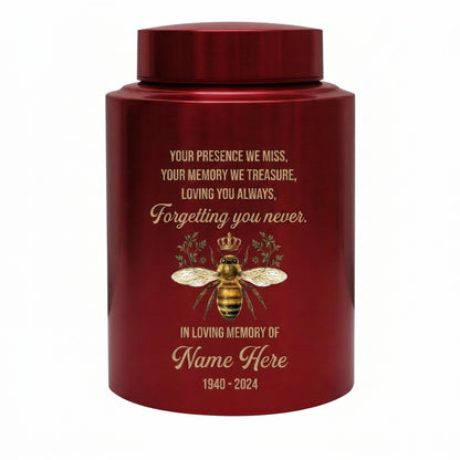 Personalized Honey Bee Stainless Steel Cremation Urn for Human Ashes, Custom Sympathy Remembrance Bereavement Gift for Loss of Loved One, Memorial Keepsake Urn, Memorial Gift, In Loving Memory - Image 10