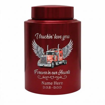 Personalized Semi Truck Angel Wings Stainless Steel Cremation Urn for Human Ashes, Truck Driver Dad Husband Grandpa Funeral Sympathy Gift, Memorial Keepsake Urn, Memorial Gift, In Loving Memory - Image 10