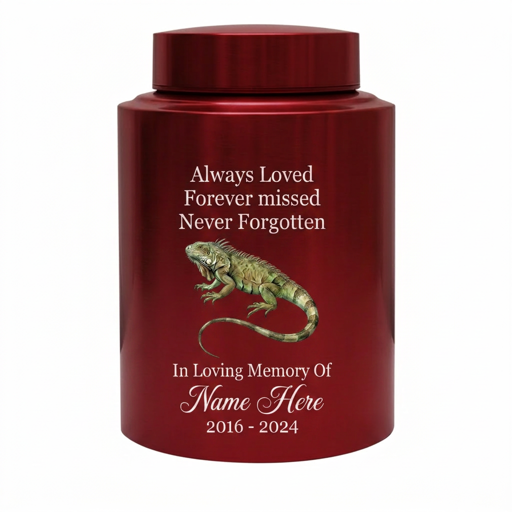 Personalized Iguana Cremation Urn for Human Ashes Stainless Steel Custom Name Dates UV Printed Reptile Lover Sympathy Keepsake 2 Sizes Memorial Keepsake Urn, Memorial Gift, In Loving Memory - Image 10