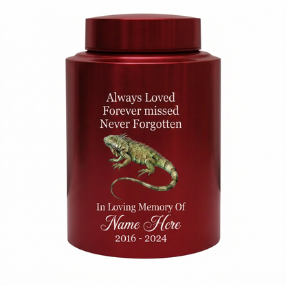 Personalized Iguana Cremation Urn for Human Ashes Stainless Steel Custom Name Dates UV Printed Reptile Lover Sympathy Keepsake 2 Sizes Memorial Keepsake Urn, Memorial Gift, In Loving Memory - Image 10