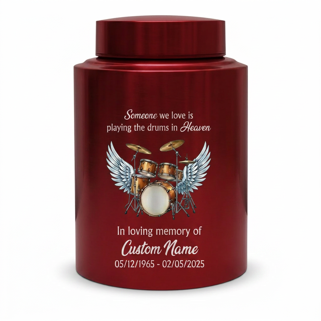 Personalized Drum Music Lover Stainless Steel Cremation Urn, Customizable Burial Ash Receptacle For Adult Male Female Musician Loved One, Memorial Keepsake Urn, Memorial Gift, In Loving Memory - Image 10