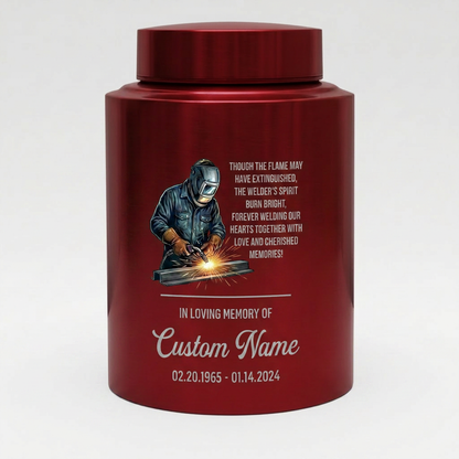 Personalized Welder Theme Stainless Steel UV Print Cremation Ashes Holder for Loss of Husband Father Colleague Sympathy Bereavement Memorial Keepsake Urn, Memorial Gift, In Loving Memory - Image 10