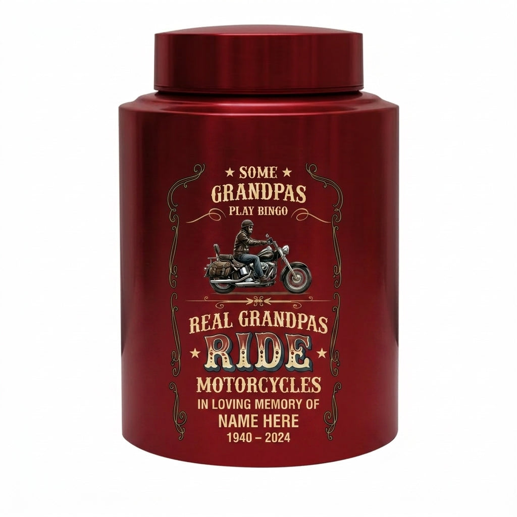 Personalized Motorcycle Stainless Steel Large Urn for Human Ashes, Real Grandpas Ride Motorcycles Biker Dad Grandfather Tribute, Memorial Keepsake Urn, Memorial Gift, In Loving Memory - Image 10