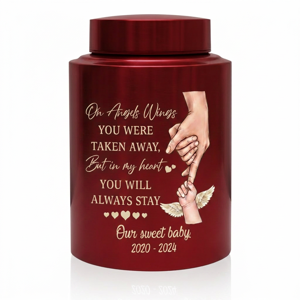 Personalized Baby Angel Wings Hand Infant Loss UV Printed Metal Cremation Ashes Container Child Bereavement Miscarriage Grief Parent Memorial Keepsake Urn, Memorial Gift, In Loving Memory - Image 10