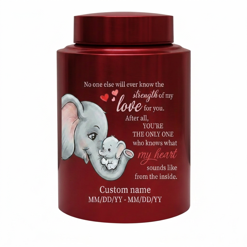 Personalized Baby Elephant Stainless Steel Cremation Urn for Infant Child Boy Girl, Mother to Child Pregnancy Loss Miscarriage Remembrance Memorial Keepsake Urn, Memorial Gift, In Loving Memory - Image 10