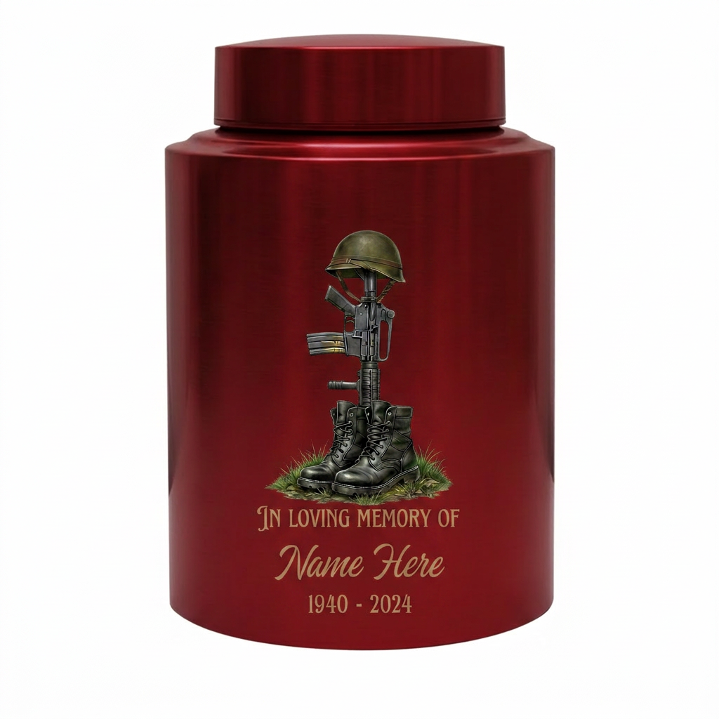 Personalized US Army Veteran Military Stainless Steel Cremation Urn for Ashes Customizable Service Member Tribute Honoring Heroes Large Size Memorial Keepsake Urn, Memorial Gift, In Loving Memory - Image 10