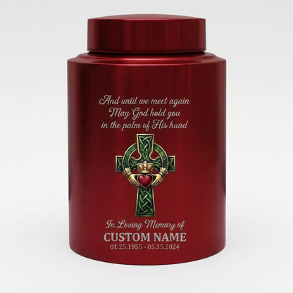 Personalized Irish Blessing UV Printed Cremation Urn for Human Ashes Bereavement Loss of Mother Father Funeral Display Silver Black Gold Red Memorial Keepsake Urn, Memorial Gift, In Loving Memory - Image 10