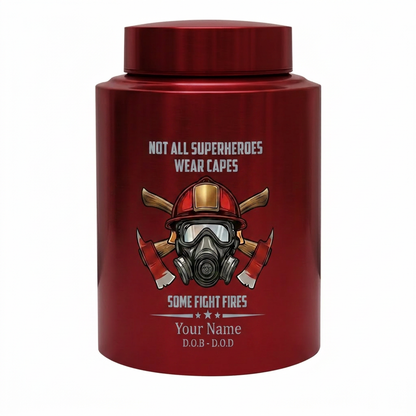Personalized Firefighter Superheroes Wear Capes Large Stainless Steel Cremation Urn For Adult Human Ashes First Responder Tribute Memorial Keepsake Urn, Memorial Gift, In Loving Memory - Image 10