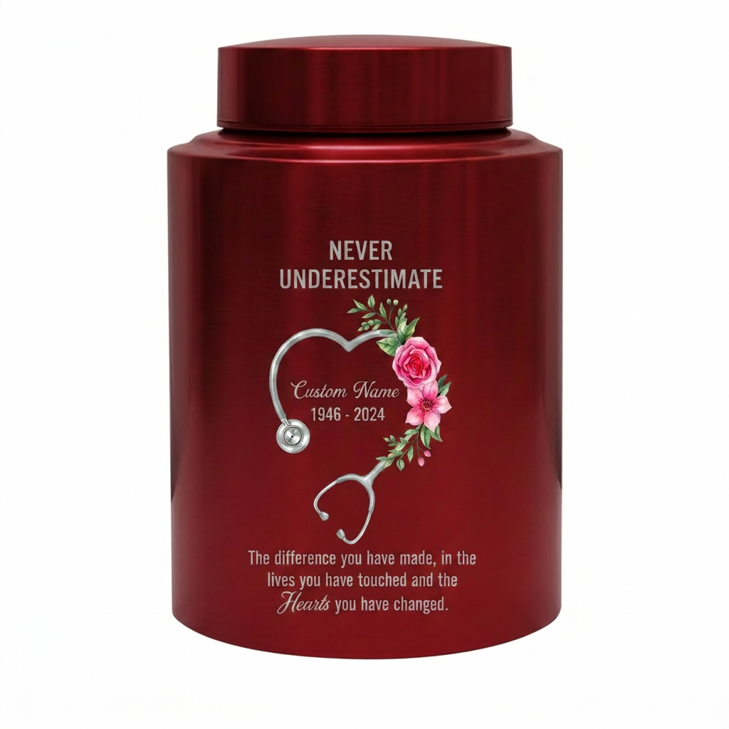 Personalized Nurse Medical Worker Stainless Steel Urn for Human Ashes Never Underestimate Difference Made Quote Appreciation Sympathy Tribute Memorial Keepsake Urn, Memorial Gift, In Loving Memory - Image 10
