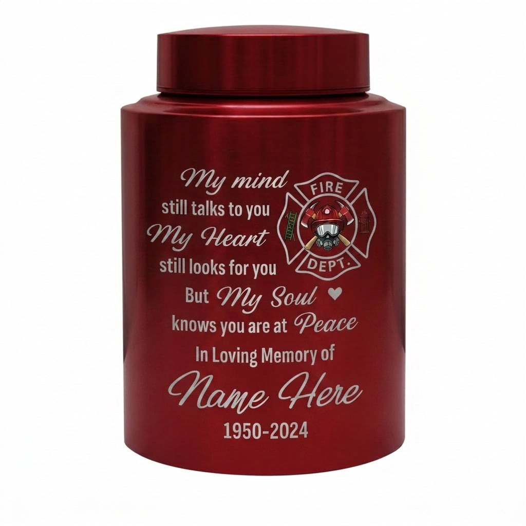 Personalized Firefighter Fireman UV Printed Stainless Steel Urns for Human Ashes Adult Custom Name Date First Responder Sympathy Tribute Memorial Keepsake Urn, Memorial Gift, In Loving Memory - Image 10