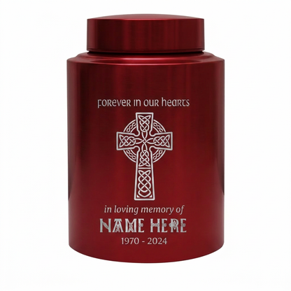 Personalized Celtic Cross Irish Urn for Human Ashes, Forever In Our Hearts Funeral Tribute for Adult Male Female Loss of Loved One, 2 Sizes, Memorial Keepsake Urn, Memorial Gift, In Loving Memory - Image 10