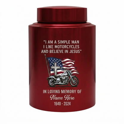 Personalized Motorcycle Riding in Heaven Large Stainless Steel UV Print For Dad Adult Male Biker Christian Cremation Ash Holder Memorial Keepsake Urn, Memorial Gift, In Loving Memory - Image 10