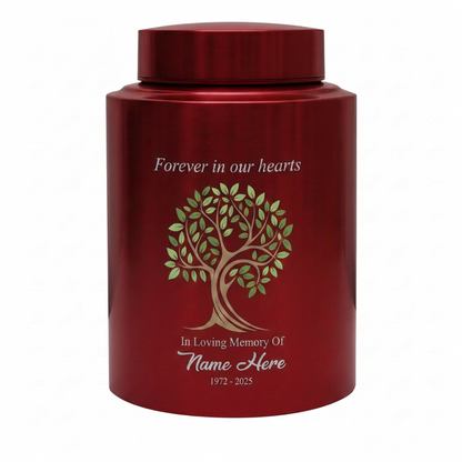 Personalized Tree of Life Stainless Steel Cremation Urn for Human Ashes Loss of Mother Father Remembrance Container Silver Black Gold Red Memorial Keepsake Urn, Memorial Gift, In Loving Memory - Image 10