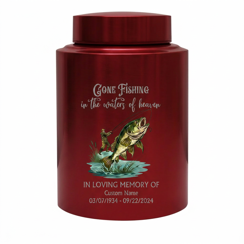 Personalized Bass Fishing Large Urns for Human Ashes Stainless Steel UV Printed Decorative Fisherman Keepsake 5.9x3.9 7.5x5.1 Memorial Keepsake Urn, Memorial Gift, In Loving Memory - Image 10